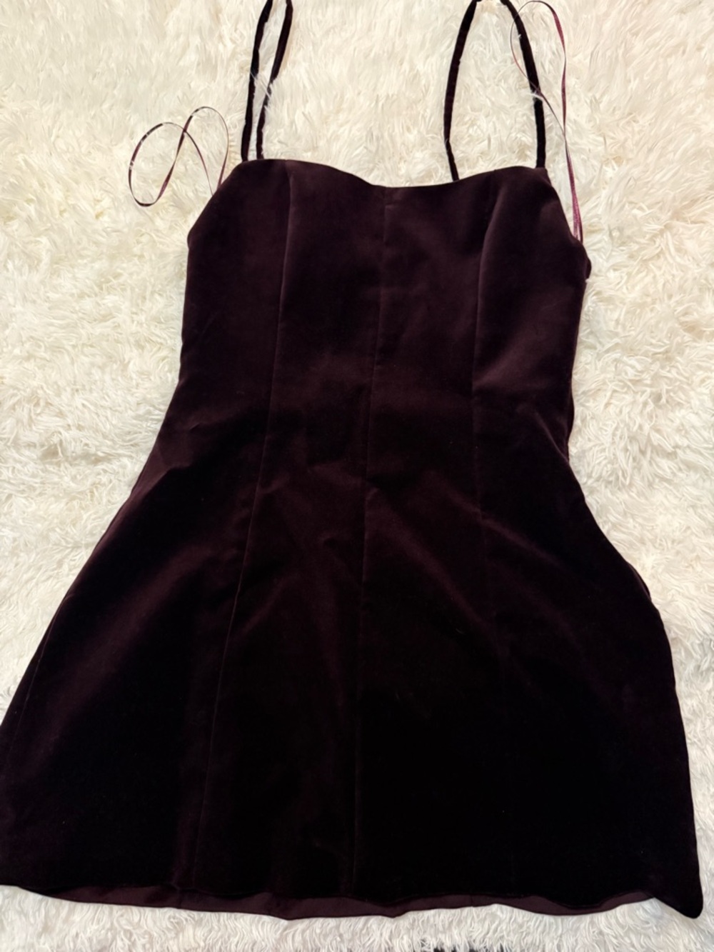 Zara Black Velvet Spaghetti Strap Mini Dress
